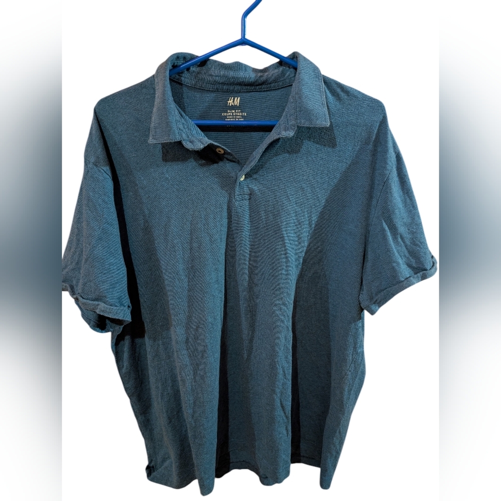 H&M Men's Blue Polo Shirt